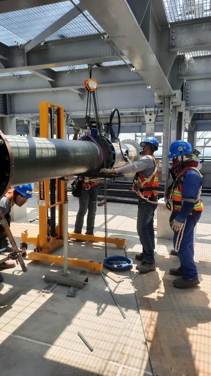 NTS team performing mechanical pipe installation