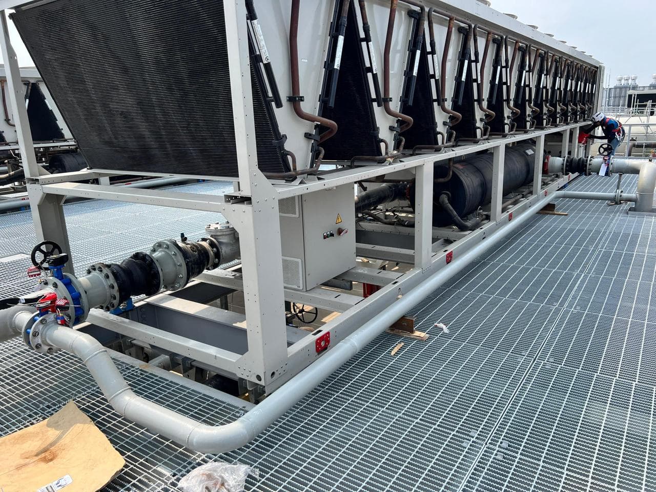 NTS HVAC chiller unit installation on rooftop